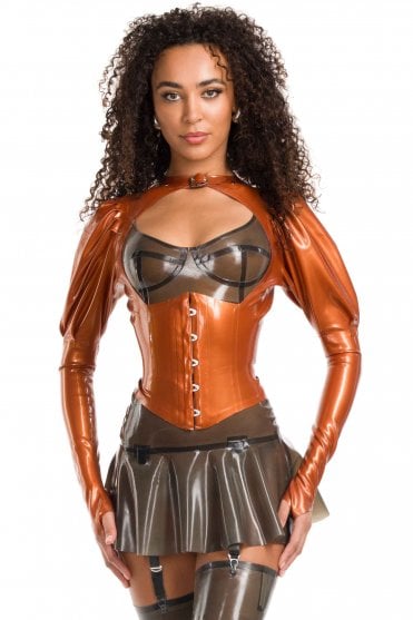Absinthium Latex Top with Underbust Corset front
