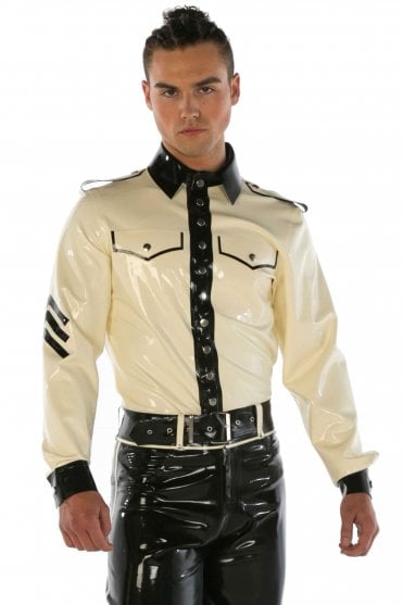 assertive Uniform-Inspired Latex Shirt