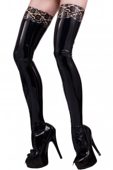 Bordelle-L'Amour Lace Top Latex Stockings
