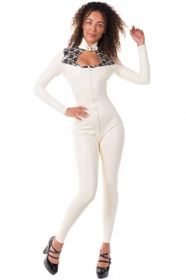 Bordelle-L'Amour Trixi Lace-Print Women's Latex Catsuit