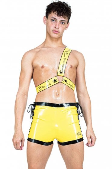 Brand Me Lace Side Latex Boxer Shorts