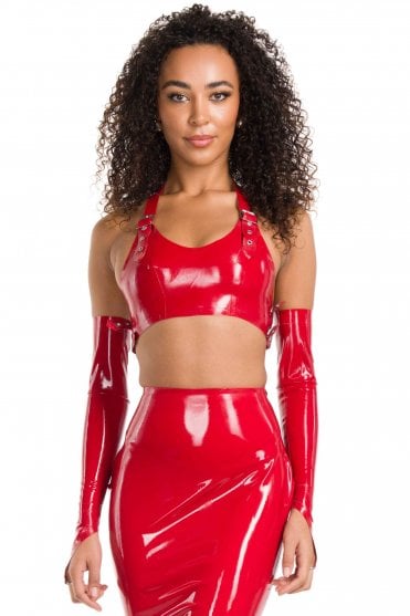 Buckle Back Latex Bra