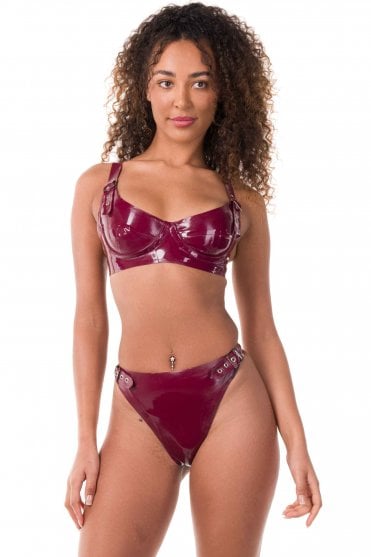 Buckle Latex Underwire Bra