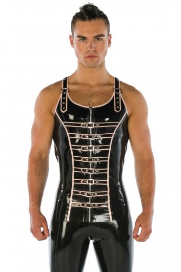 Buckle Latex Vest Top