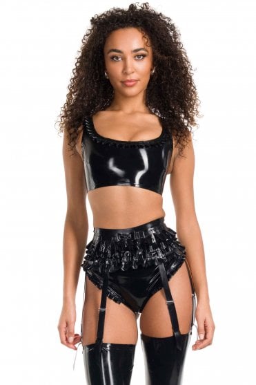 Cherry Bomb Latex Suspender Belt