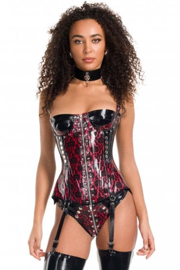 Clémence Zip-Front Lace Latex Overbust Corset