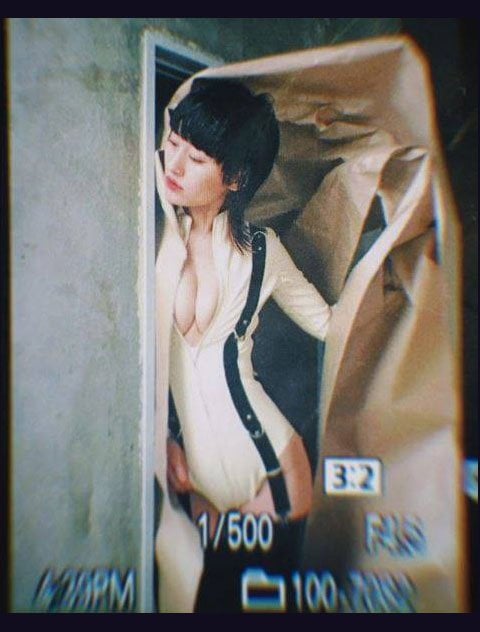 DJ Midy Takahashi wearing the Westward Bound Siren Latex Leotard in Tokyo, Japan
