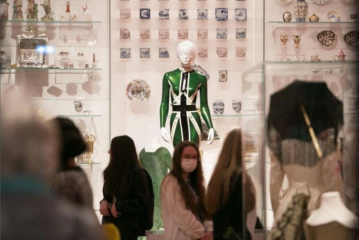 Westward Bound Brand Me Flag Me Dress exhibited at The Box, Plymouth, 2022