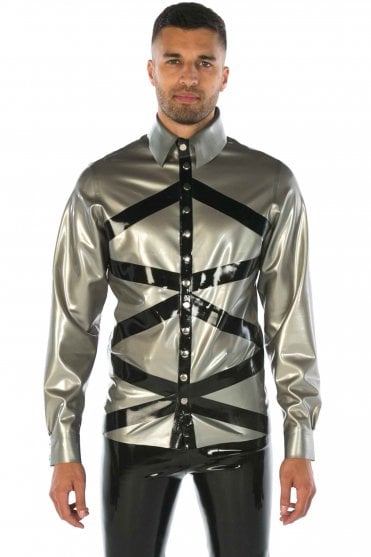 Criss Cross Latex Shirt (Long Sleeve)