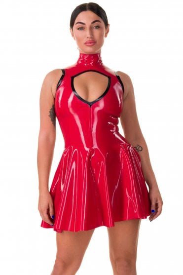 Evangeline Keyhole Full Circle Latex Dress