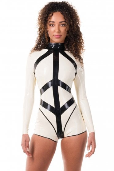 Feisty-Fem Latex Leotard