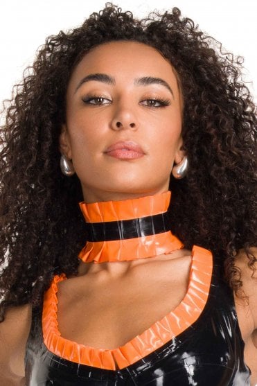Frill-Trim Latex Collar