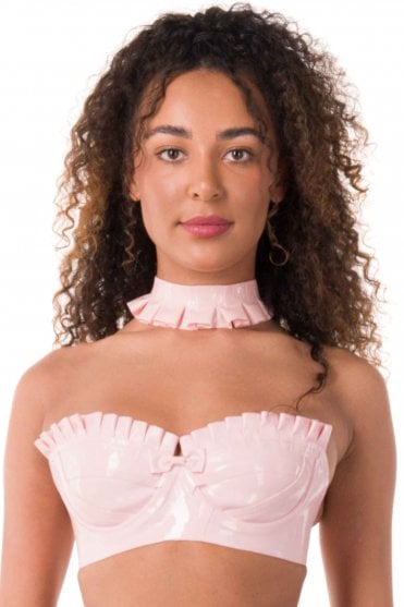 Frilled Latex Choker Collar
