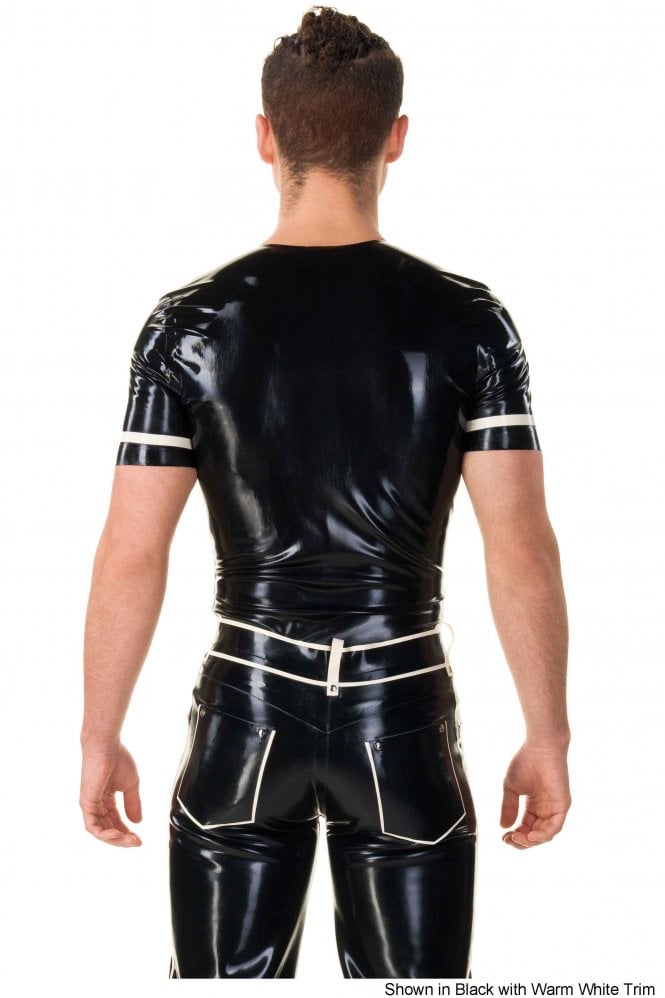 Unisex Black Latex Mix Long Sleeve Rubber Top By Suzie High – Roleplay Tee