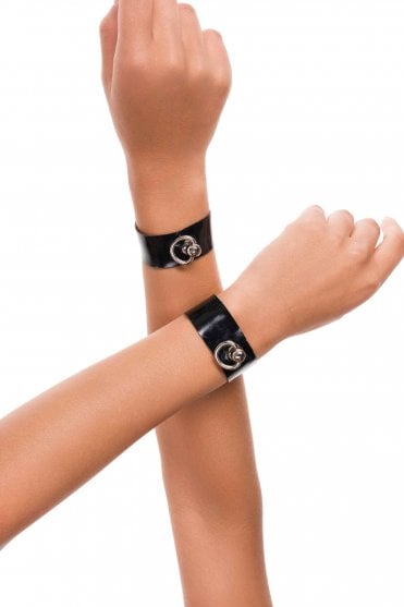 Justine Latex Wrist Bracelets with Swivel Rings