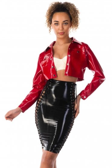 Kim Cropped Latex Jacket