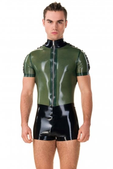 Lace Shoulder Latex T-Shirt