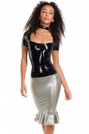 Nadia Pencil Latex Skirt