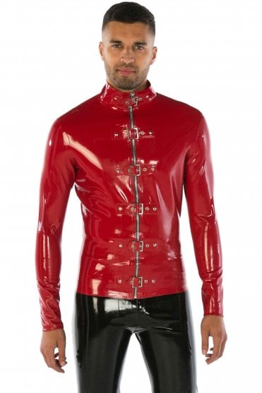 Neptune Buckle Front Latex Top (Long Sleeve)