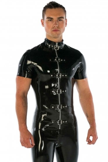 Neptune Six-Buckle Latex Top (Short Sleeves)