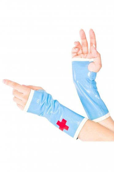 Nurse Medically-Inspired Latex Dress Latex Mitts