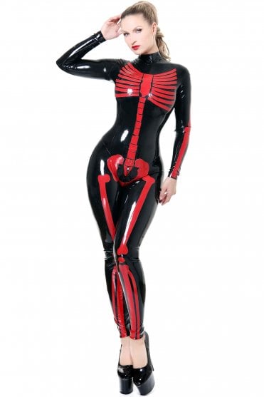 Palermo Skeleton Women's Latex Catsuit