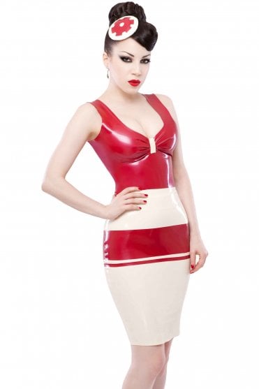 Panel Pencil Latex Skirt