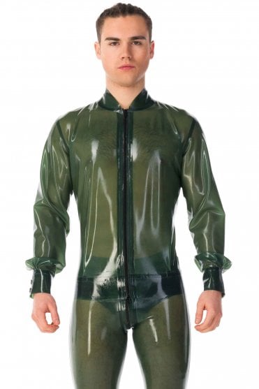 Puffy Silhouette Classic Latex Bomber Jacket
