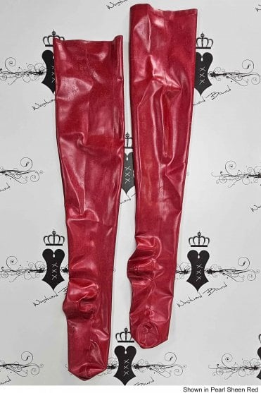 R0175 Deluxe Latex Over Knee Socks. Sizes still available: UK S