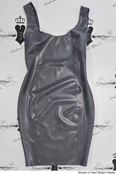 R0498 Coquette Plunge Latex Dress. Sizes still available: UK 10