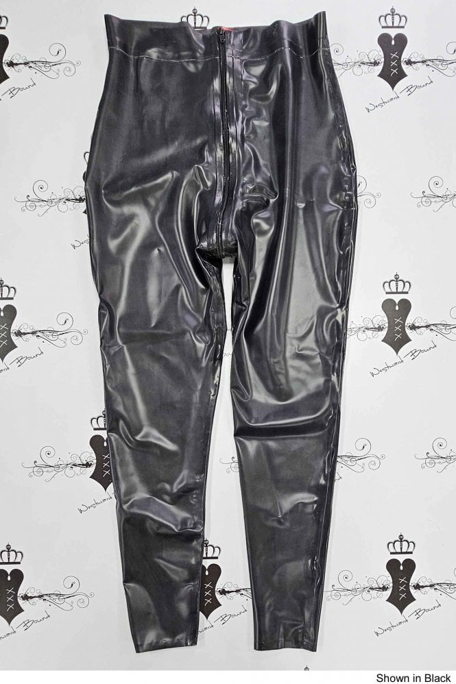 Latex Rubber Leggings Two way zip