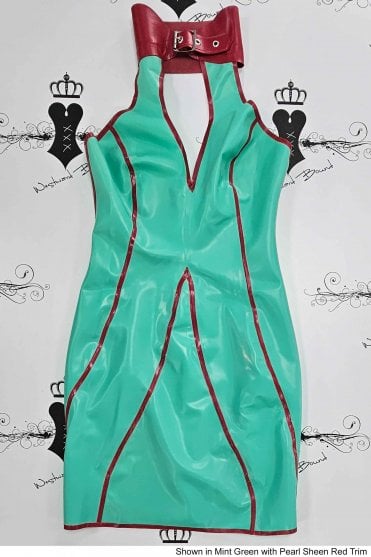 R0775 Lucky Strike Latex Dress. Sizes still available: UK 08