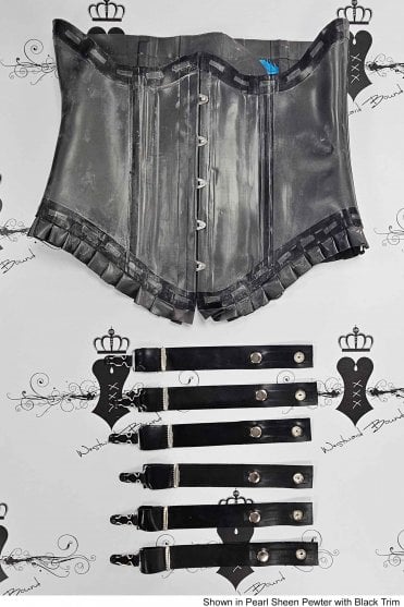 R0858 Kylie Latex Underbust Corset. Sizes still available: UK 16