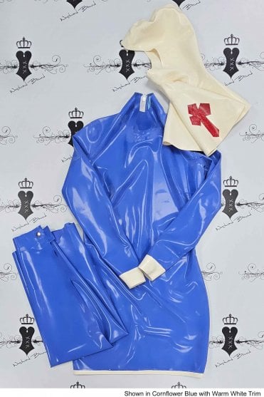 R0907 Sinner Nun Monastic-Inspired Latex Dress and Habit. Sizes still available: UK 16