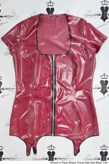 R1016 Marcella Suspender Latex Mini Dress. Sizes still available: UK 24