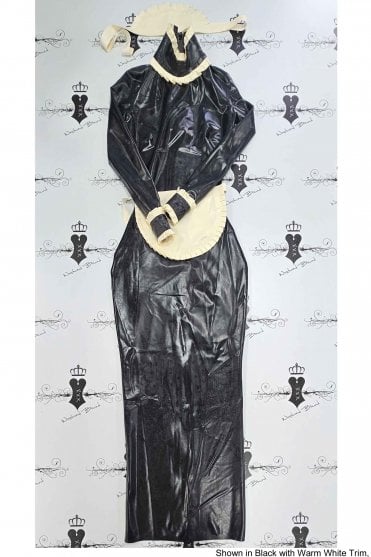 R1034 Governess Maid's Latex Uniform-Inspired Dress. Sizes still available: UK 08