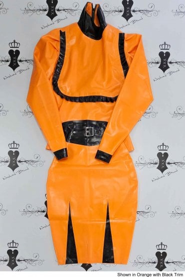 R1181 / R1841 Governess Latex Blouse with Icon Loren Pencil Skirt. Sizes still available: UK 10