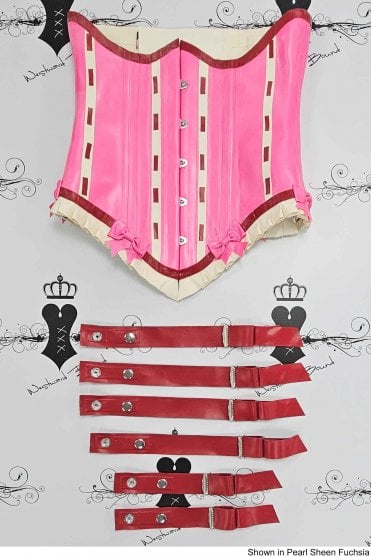 R1244 Mon Eve Vintage-Inspired Latex Underbust Corset. Sizes still available: UK 10, 12