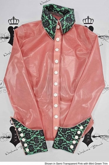 R1308 Bordelle-L'Amour Latex Shirt. Sizes still available: UK 10