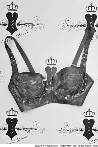 R1311 Calendar Girl Latex Rubber Underwired Bra. Sizes still available: UK 34DD