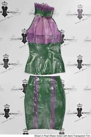 R1390 / R1916 Lilo La Teaze Halter Latex Top and Skirt Set. Sizes still available: UK 08