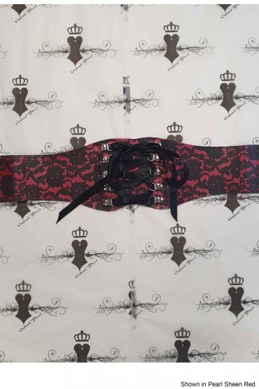 R1524 Bordelle-L'Amour Bordeaux Latex Corset Waist. Sizes still available: UK 06