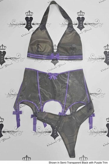 R1537 / R1603 / R0105 Jolie Clavage Latex Bra with matching Thong and Suspender Belt. Sizes still available: UK 34C/10, 36D/14