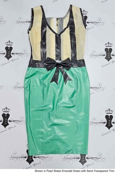 R1547 Sundae Latex Dress. Sizes still available: UK 14