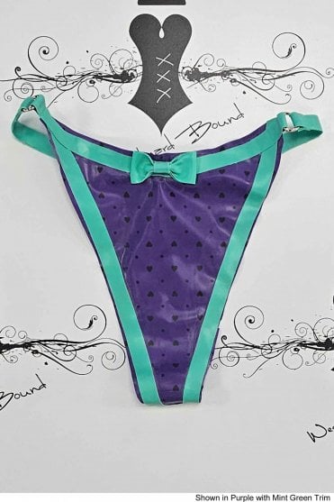 R1581 Narcissistic Ellen Latex Thong. Sizes still available: UK S