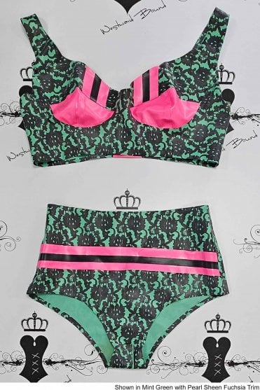 R1593 - Bordelle-L'Amour Sanctum Bra with Trim and High Waist Briefs Set. Sizes still available: UK 36D/S