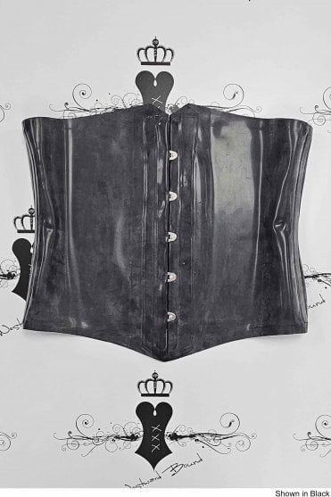 R1650 Jeanie Underbust Latex Faux Corset. Sizes still available: UK 14, 18