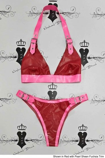 R1855 / R0349 Switch Latex Bra (no O-ring) and Buckle Briefs Set. Sizes still available: UK 36B/L