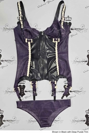 R1929 / R1728 Artemesia Latex Corselette & Briefs Set. Sizes still available: UK 10, 14