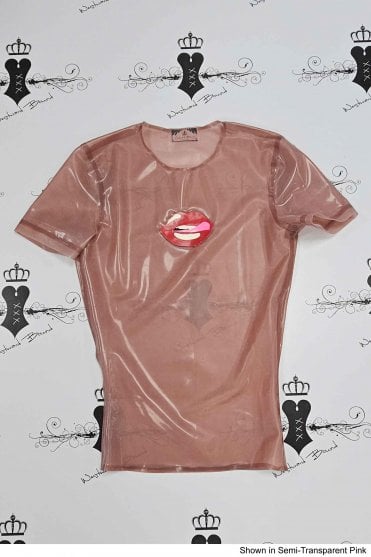R2056 Lip-Licking Latex T-Shirt. Sizes still available: UK S